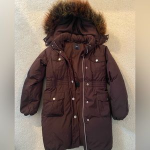 gap kids brown long puffer